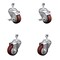 Service Caster 3.5 Inch Maroon Polyurethane Swivel 1/2 Inch Threaded Stem Caster Brakes SCC, 2PK TS20S3514-PPUB-MRN-TLB-121315-2-S-2 - alternate 1